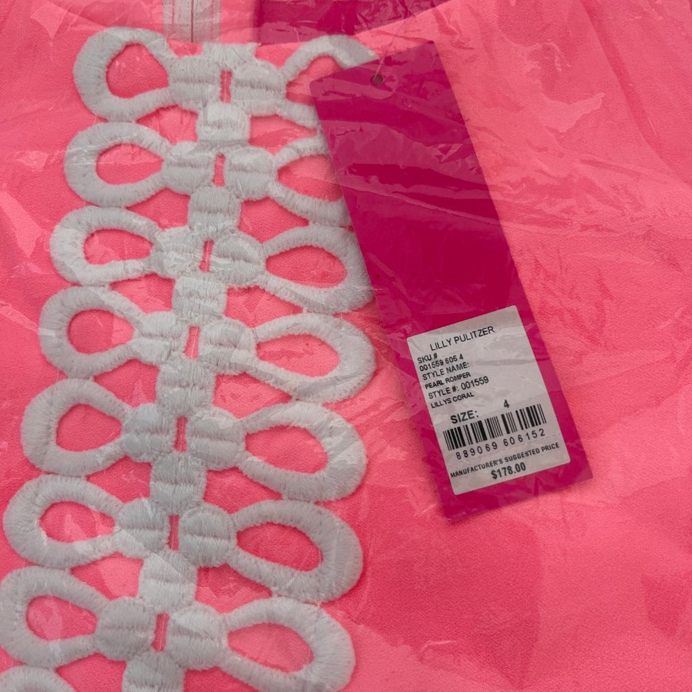 Lilly Pulitzer Woman's Pearl Romper - Lillys Coral - Sizes - Retails $178 - Picture 12 of 14